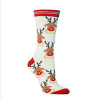 Chaussettes de Noël mignonnes en coton pour femmes, personnalisables, idéales pour les cadeaux de festival, vente en gros à prix réduit