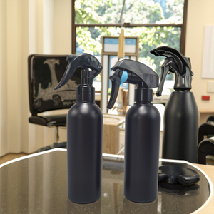 250ml Empty PE Cylindrical Plastic Black Matte Trigger <strong>Spray</strong> 8 oz <strong>Spray</strong> <strong>Bottle</strong> With Black Trigger Sprayer - Product Image 2
