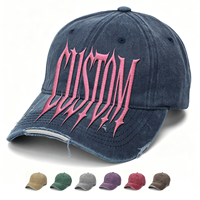 Op maat gemaakte geborduurde logo vintage gewassen distressed katoenen twill pet met verstelbare 6-delige ongestructureerde tie-dye baseballcap