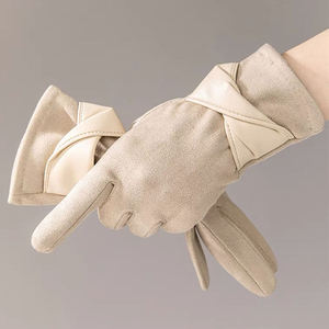 OEM Wholesale High Quality Suede <b>Gloves</b> Classical Design Windproof Fashion Warm Winter <b>Mitten</b> Full Finger for Women - Product Image 5