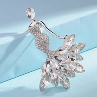 Fantaisie jour liquidation vente personnalisé luxe bijoux de mode étincelant cristal autrichien CZ pierre Zircon sirène broches