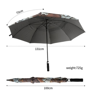 Custom Logo <b>Windproof</b> UV Protected Golf Event <b>Umbrella</b> with Strong Visual 3D Effect Pongee Material and Strong EVA Foam Handle - Product Image 3