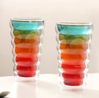 Verre borosilicate double couche transparent, résistant à la chaleur, design européen GB, personnalisé, très vendu, pour usage professionnel au bureau