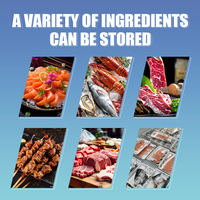 Vitrine réfrigérée de refroidissement profond lumière LED présentoir à viande de charcuterie présentoir à viande à double porte pour supermarché