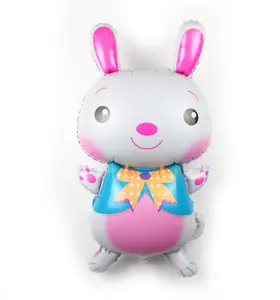 厂家批发快乐复活节兔子形状箔气球派对装饰快乐复活节用品儿童玩具
