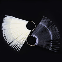 Vente en gros professionnelle de haute qualité Nature Stiletto Nail nuancier pour l'affichage et la pratique Nail Art Show avec anneaux en métal