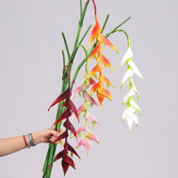 Plante artificielle suspendue en PVC : Oiseau de paradis, Paon miniature, Orchidée queue de scorpion, Plante griffe de crabe pour la maison