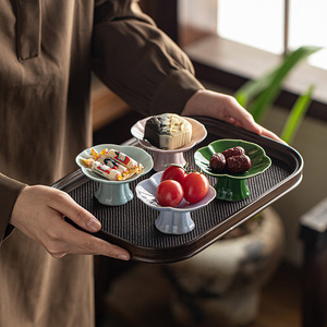 Zen Inspired Bamboo Serving Tray Woven Mat Surface Irregular Shape Afternoon Tea <b>Dining</b> <b>Table</b> Use Quanzhou Origin - Product Image 1
