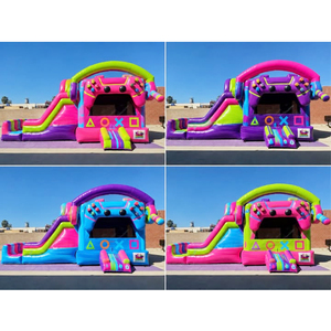 Castillo Inflable Musical con Tobogán para Niños, Arcoíris, PVC, para Exteriores, para Fiestas de Cumpleaños - Product Image 2