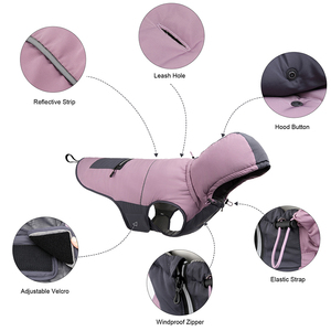Wind dichte Outdoor-Kühlung Haustier Hoodie Jacke Haustier Kleidung Hund gepolsterte Kleidung Mantel Hund warmen Mantel für großen Hund mit einziehbaren Hut - Product Image 4