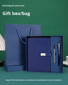 Customized Logo Luxury <b>A5</b> PU Leather Hardcover Corporate Business Gift Diary <b>Notepad</b> with Pen USB and Gift Box - Product Image 6