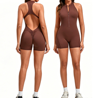 Combinaison de sport une pièce à dos froncé, effet push-up fessier et découpe dorsale pour le yoga et le fitness