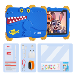 C idea Kids <b>Tablet</b> PC 10.1 Inch Android 10 Drop Resistance Wi-Fi Educational For Children Blue Crocodile Design - Product Image 1