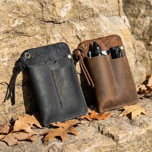 Étui de rangement portable en cuir véritable durable pour couteau EDC, lampe torche, portefeuille, stylo et sac de voyage – Idéal pour l'extérieur - Product Image 1