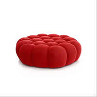 Canapé Bulle Moderne Minimaliste en Tissu Velours Convertible et Inclinable, Canapé de Salon Rafraîchissant avec Repose-Pieds
