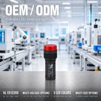 Lampe indicatrice LED 16 mm 22 mm, étanche IP65, en PC PA66 ignifuge, CE 220 V AC/DC, pour montage sur panneau