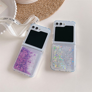 Nouvelle arrivée <span class=keywords><strong>Coque</strong></span> de téléphone en sable liquide brillant pour <span class=keywords><strong>Samsung</strong></span> Z Flip 6 5 Coques de téléphone esthétiques brillantes - Product Image 1