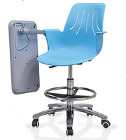 Nouvelles chaises de classe modernes en plastique populaires avec roulettes pour les étudiants et la formation, idéales pour la maison, le bureau, le parc et la chambre.