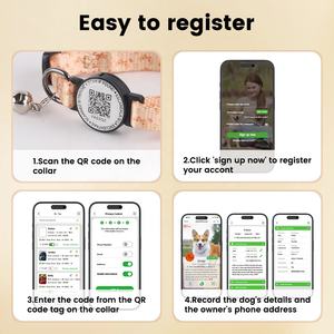 Moderne elegante waterdichte epoxy slimme NFC QR-code halsband voor katten en honden, zacht nylon <span class=keywords><strong>PET</strong></span>-label, klassieke print, gefabriceerd met slimme QR - Product Image 3