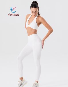 シームレスなアクティブウェアフィットネスヨガセットスポーツブラレギンストレーニングセット女性用 - Product Image 5