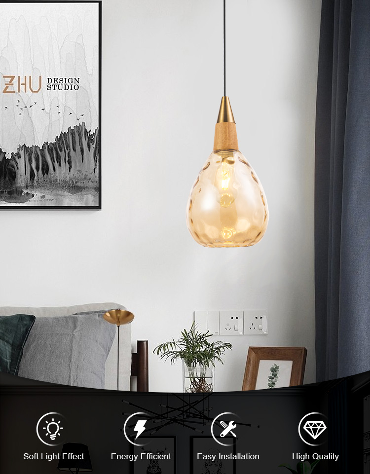 Hot selling factory price  Home Bedroom kitchen hotel  hanging lamp  Modern colorful glass Pendant Light