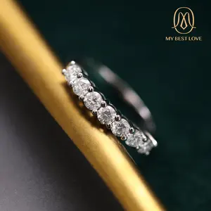 Wholesale Pure 18K 14K Gold Plated Moissanite Diamonds Wedding Ring Romantic Gift Engagement Finger Ring