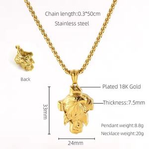 Collar de Acero Inoxidable para Hombre con Colgante de Águila del Desierto, Collar de Moda Hip-hop de Acero de Titanio de 18K para Hombre, Joyería de Moda - Product Image 6