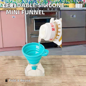 Portable Food Grade Mini <b>Silicone</b> Funnel Foldable Reusable Kitchen <b>Tool</b> Designed for Easy and Convenient Food Transfer - Product Image 3
