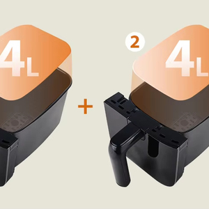 Freidora de Aire Digital de Doble Cesta 4L+4L, la Más Vendida, Sin Aceite, Ahorro de Energía, Diseño Cuadrado Moderno, Eléctrica, para Hoteles - Product Image 4