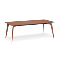 Table de conférence longue en bois pour bureau, idéale pour les projets de mobilier de salle de réunion et les bureaux de direction