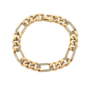 <span class=keywords><strong>Bracelet</strong></span> gourmette cubaine plaqué or 18 carats pour hommes, en acier inoxydable, style hip-hop, bijoux de <span class=keywords><strong>luxe</strong></span> pour fêtes, vente en gros - Product Image 4