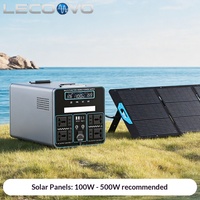 LECOOVO E1500S1500W Batterie LiFePO4 d'origine, station d'alimentation portable avec charge rapide solaire, banque d'alimentation