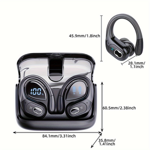 Auricolari Bluetooth HD65 ANC ENC con cancellazione del rumore, impermeabili IPX5, con gancio per l'orecchio, bassi profondi, stereo HiFi, cuffie wireless <span class=keywords><strong>TWS</strong></span>. - Product Image 6
