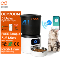 Distributeur automatique d'aliments pour animaux Elecpet, grande capacité 4L, application intelligente WiFi, commande à distance, avec bol en acier inoxydable pour chien et chat
