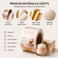 Étiquettes personnalisées de luxe pour produits cosmétiques, résistantes à l'eau, avec logo en feuille d'or, autocollants pour emballage