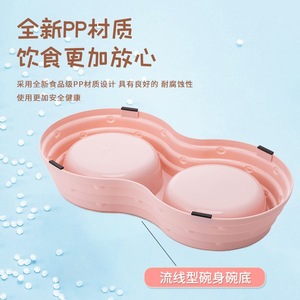 Pet Stainless Steel Double Bowl <b>Macaron</b> Color Oval Shape For Dogs Cats Feeding Watering Bowls - Product Image 5