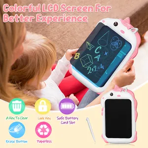Cartoon Kids LCD Writing Drawing Tablet Drawing Toys Projector Travel Table With Drawing Board