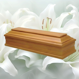 Гроб из массива дерева в европейском стиле, экологичный, биоразлагаемый, для младенцев и взрослых, с возможностью индивидуального дизайна - Product Image 2