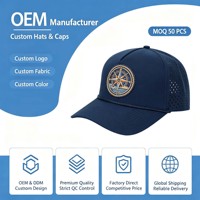 Casquettes de sport personnalisées à 6 panneaux en coton Oxford imperméable, perforées, à motif léopard, broderie à la main, trous découpés au laser