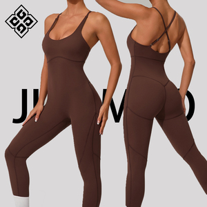 Mới Chữ Thập Trở Lại Yoga Jumpsuit Nhanh Khô Thoáng Khí Sinh Thái Thân Thiện Với Môi Cộng Với Kích Thước Phòng Tập Thể Dục Tập Thể Dục Tập Thể Dục Sexy Liền Mạch Một Mảnh - Product Image 1