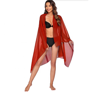 2024 été Sexy en mousseline de soie femmes plage robe Bikini maillots de bain couvrir Sarong Wrap paréo avec 23 couleurs - Product Image 6