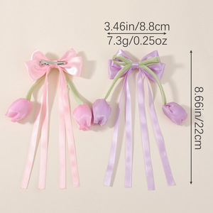 Pinza para el <span class=keywords><strong>pelo</strong></span> <span class=keywords><strong>de</strong></span> lazo <span class=keywords><strong>de</strong></span> tulipán <span class=keywords><strong>de</strong></span> cristal hecha a mano, dulce, <span class=keywords><strong>de</strong></span> gran tamaño, accesorio <span class=keywords><strong>de</strong></span> alta gama para niñas, horquilla <span class=keywords><strong>de</strong></span> lazo para el cabello, adorno para la cabeza - Product Image 2