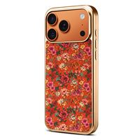 Coque de téléphone pour iPhone 18 Pro Max, chargement sans fil, finition mate, motif floral, texture givrée de luxe, liège, compatible 17 16 Plus 15 14 13
