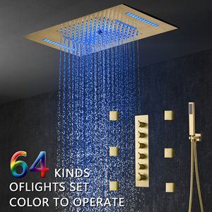 <span class=keywords><strong>Colonne</strong></span> <span class=keywords><strong>de</strong></span> douche cascade déluge avec système <span class=keywords><strong>de</strong></span> douche à arrosage latéral Douche thermostatique <span class=keywords><strong>noire</strong></span> à LED pour <span class=keywords><strong>salle</strong></span> <span class=keywords><strong>de</strong></span> <span class=keywords><strong>bain</strong></span> - Product Image 2