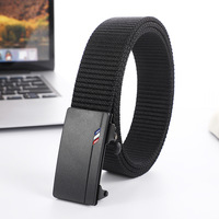 Ceinture décontractée pour homme en nylon tressé, respirante, avec boucle automatique, pour sports de plein air, ceinture de mode pour jeans