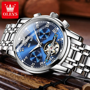 Reloj Mecánico Automático OLEVS 6607 para Hombre, Correa de Acero Inoxidable, Resistente al Agua, Calendario con Fecha, Esqueleto, Reloj de Pulsera Clásico de Negocios - Product Image 5