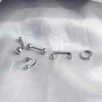 Bijoux de piercing corporel de base en acier inoxydable Boucle d'oreille de nez Boule circulaire droite Barbell