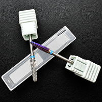 Machine à polir les ongles 2-en-1 à double tête en acier tungstène de marque YV, outil de perçage avant pour capsules d'acrylique, grain 4/6 pour cuticules