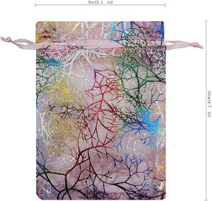 Sacchetti Regalo in Organza Stile <span class=keywords><strong>Coralline</strong></span> per Giocattoli, Caramelle, Cioccolato, Feste, Natale, Matrimoni, Colorati con Garza Dorata - Product Image 2