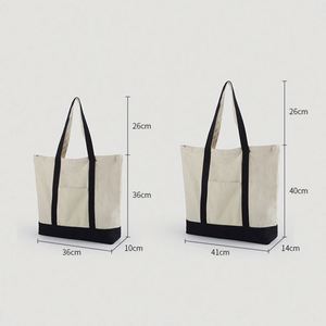 กระเป๋าผ้าแคนวาสลายโลโก้แบบกำหนดเองปี 2025 ทำจากผ้าฝ้ายออร์แกนิกสำหรับใส่ของช้อปปิ้ง - Product Image 2